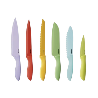 12 Piece Ceramic Coated Color Knife Set with Blade Guards